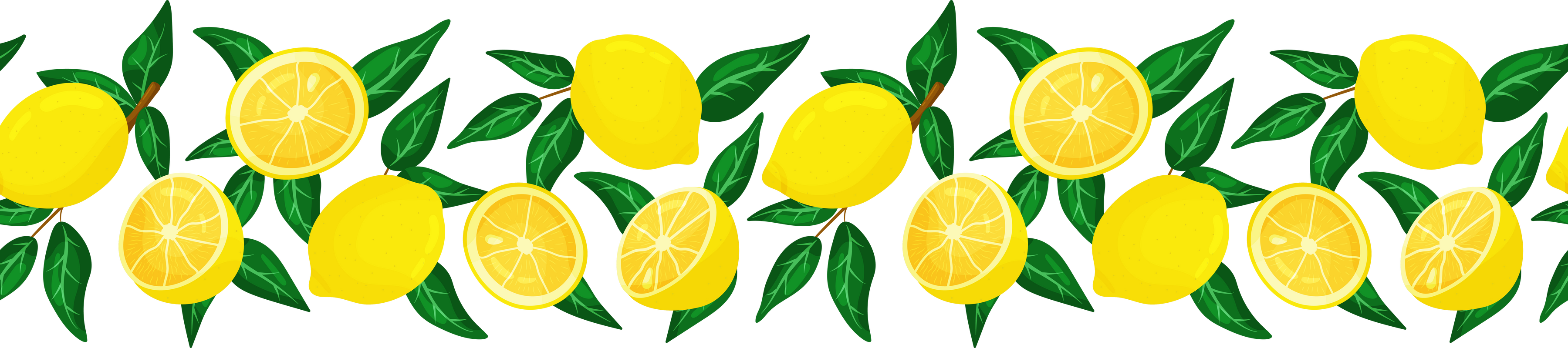 Seamless border of lemons